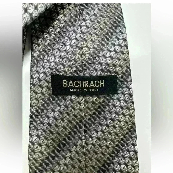 Attractive Bachrach tie, Made in Italy, 100% silk, Black/Tan/Khaki - Picture 4 of 6